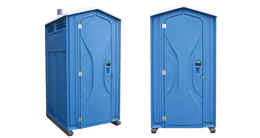 Long-term porta potty units on site in Hillsdale, Michigan